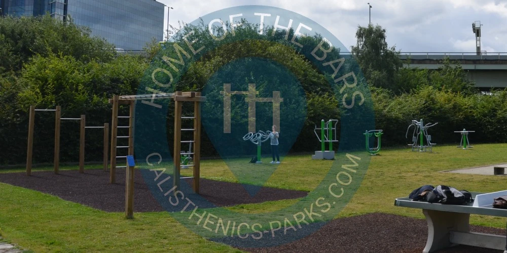 Calisthenics park in Boston Manor Viaduct, Reynard Way, London Borough of Hounslow, London, Greater London, England, W5 4BT, United Kingdom