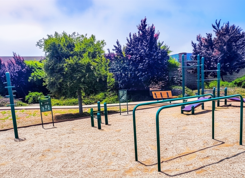 Calisthenics park in University of California Santa Cruz, Delaware Avenue, Westside Industrial District, Westside, Santa Cruz, Santa Cruz County, CAL Fire Northern Region, California, 95061, United States