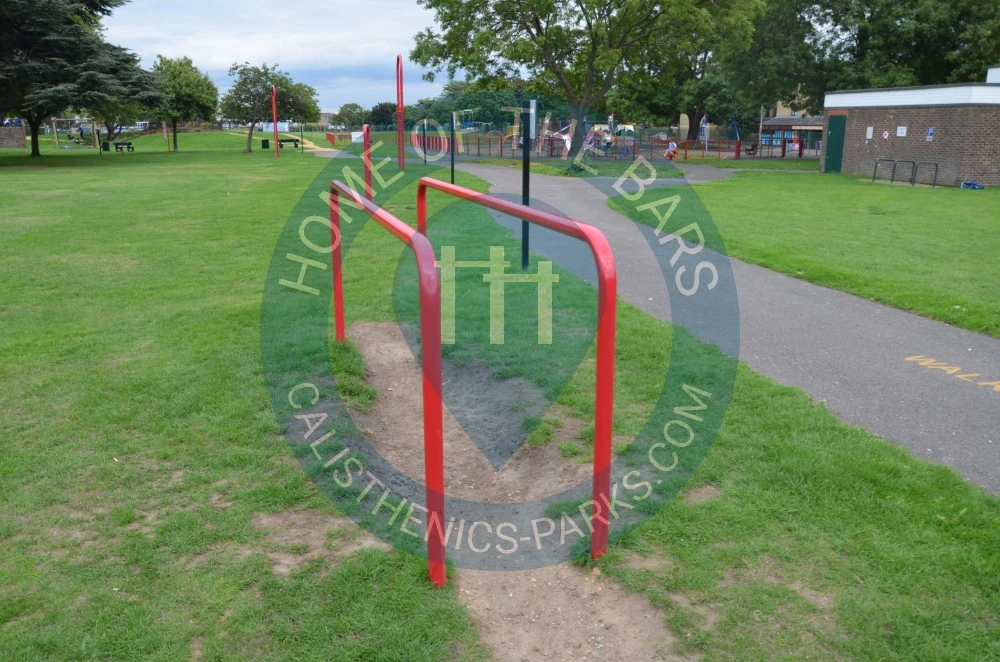 Calisthenics park in Buttsbury Road, Loxford Lane, Loxford, London Borough of Redbridge, London, Greater London, England, IG1 2PJ, United Kingdom
