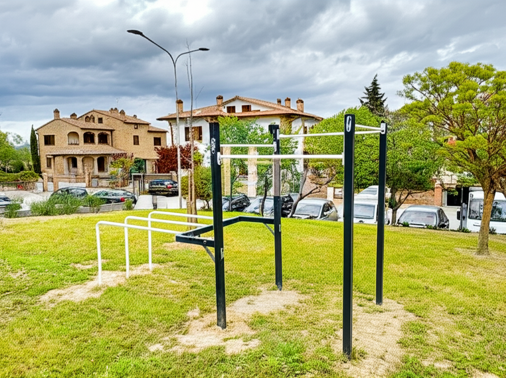 Calisthenics park in Agip Eni, Via San Gregorio, Pienza, Unione dei Comuni Valdichiana Senese, Siena, Toscana, 53026, Italia