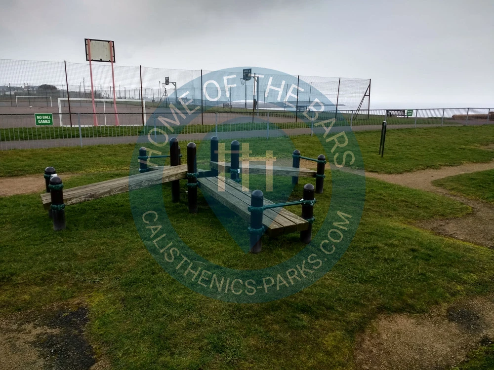 Calisthenics park in The Mia-Lucy Rose Trim Trail, Marine Parade, Gorleston-on-Sea, Great Yarmouth, Norfolk, England, NR31 6EX, United Kingdom