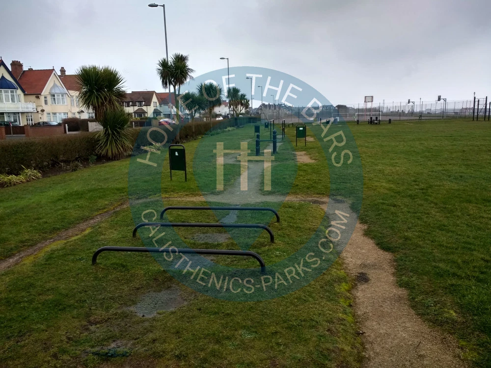 Calisthenics park in The Mia-Lucy Rose Trim Trail, Marine Parade, Gorleston-on-Sea, Great Yarmouth, Norfolk, England, NR31 6EX, United Kingdom