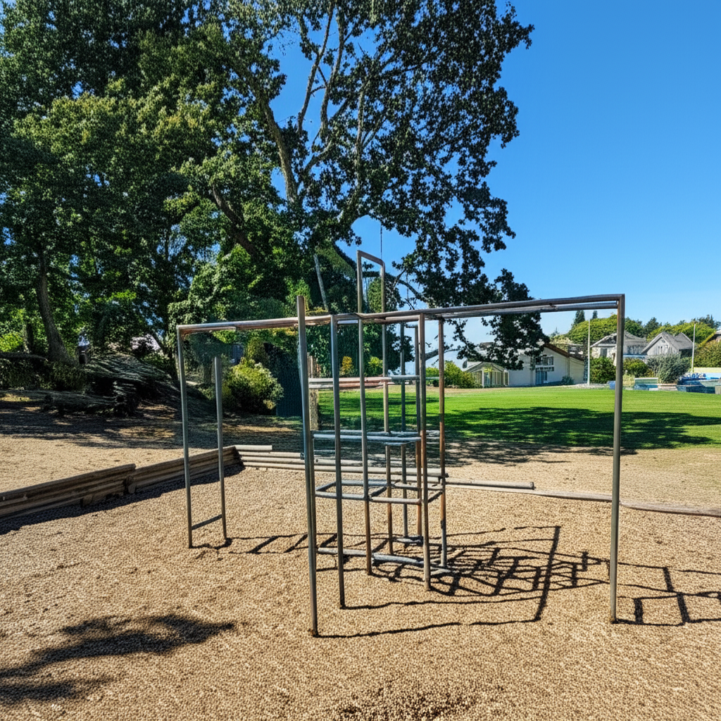 Calisthenics park in Fairfield Community Place, Fairfield Road, Cook Street Village, Fairfield, Victoria, Capital Regional District, British Columbia, V8S 1V9, Canada