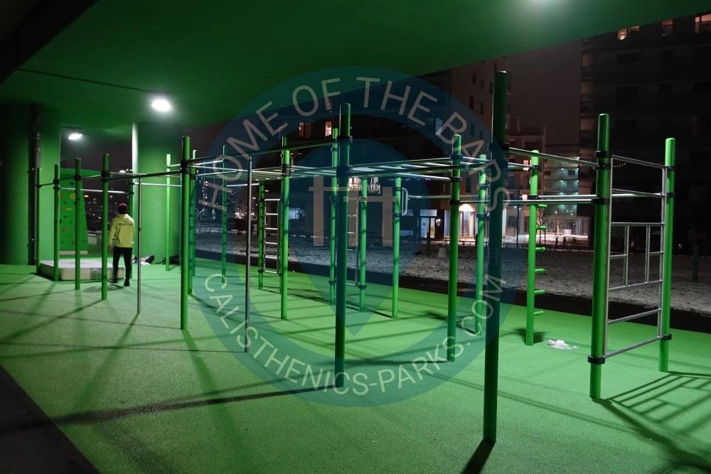 Calisthenics park in 9, Am Ostrom-Park, Am Seebogen, KG Aspern, Donaustadt, Wien, 1220, Österreich
