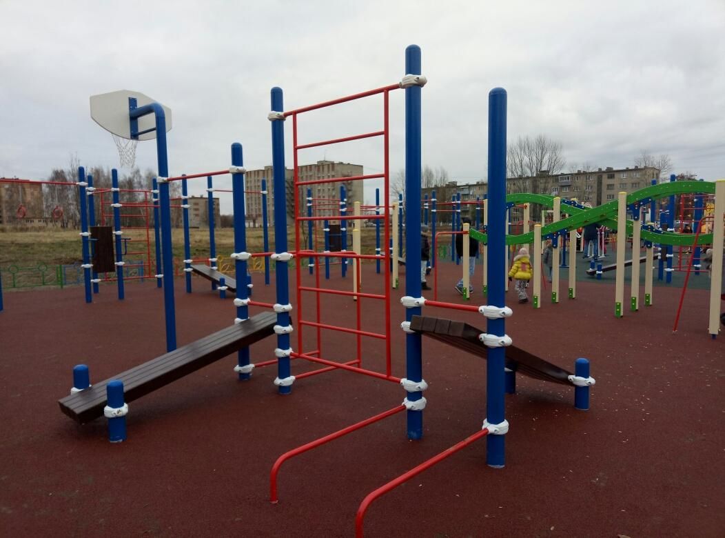 Calisthenics park in Коррекционная школа №10, Первомайская улица, Хопок, Ступино, городской округ Ступино, Московская область, Центральный федеральный округ, 142803, Россия