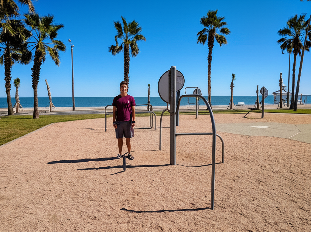 Calisthenics park in Miradores del Mar #9, South Shoreline Boulevard, Coopers Alley L-Head, Downtown, Corpus Christi, Nueces County, Texas, 78401, United States