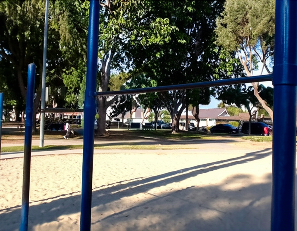 Calisthenics park in Rio Hondo Elementary School, Richeon Avenue, Downey, Los Angeles County, California, 90241, United States