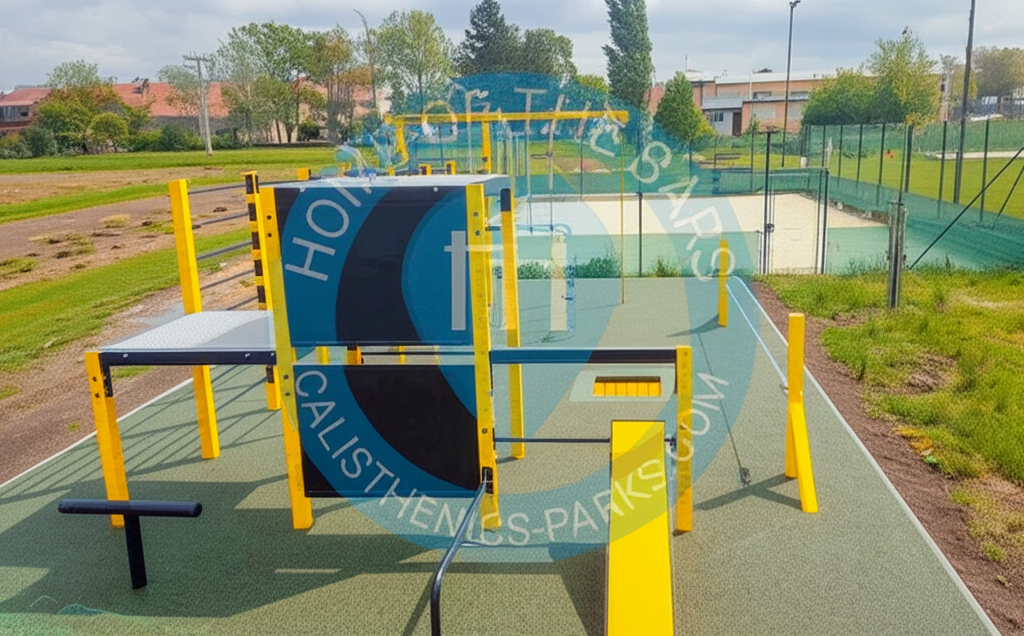 Calisthenics park in Hasičské trénoviště, Sokolnická, Kobylnice u Brna, Kobylnice, okres Brno-venkov, Jihomoravský kraj, Jihovýchod, 664 52, Česko