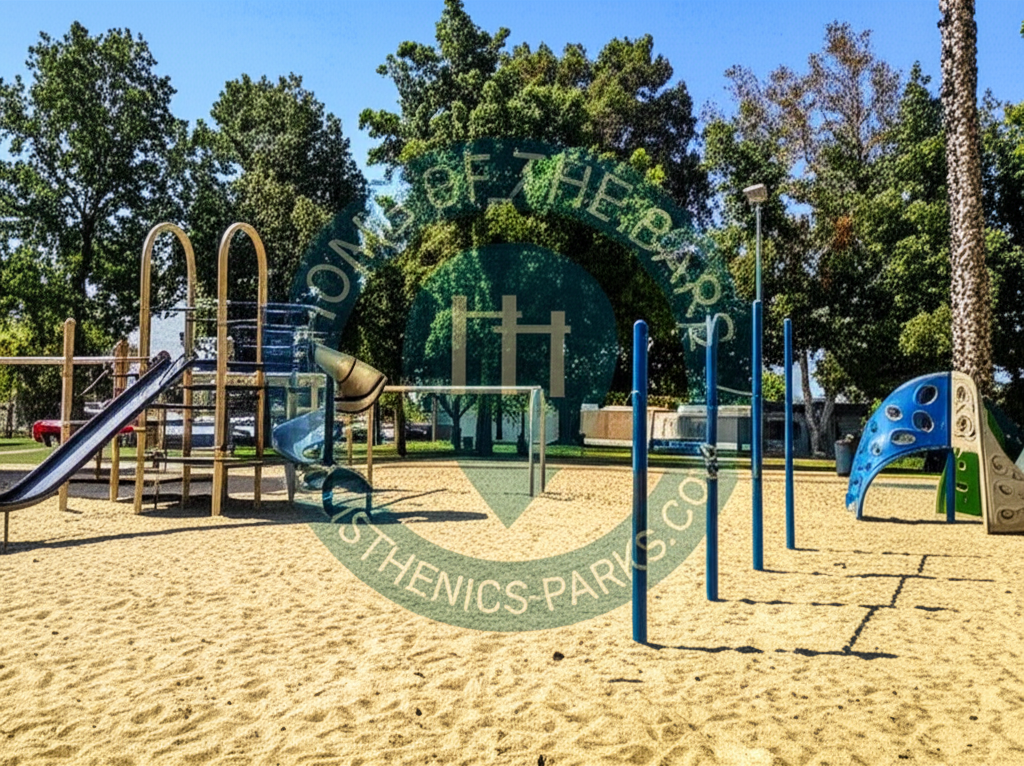 Calisthenics park in Rio Hondo Elementary School, Richeon Avenue, Downey, Los Angeles County, California, 90241, United States