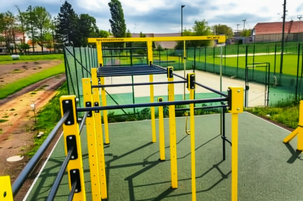Calisthenics park in Hasičské trénoviště, Sokolnická, Kobylnice u Brna, Kobylnice, okres Brno-venkov, Jihomoravský kraj, Jihovýchod, 664 52, Česko