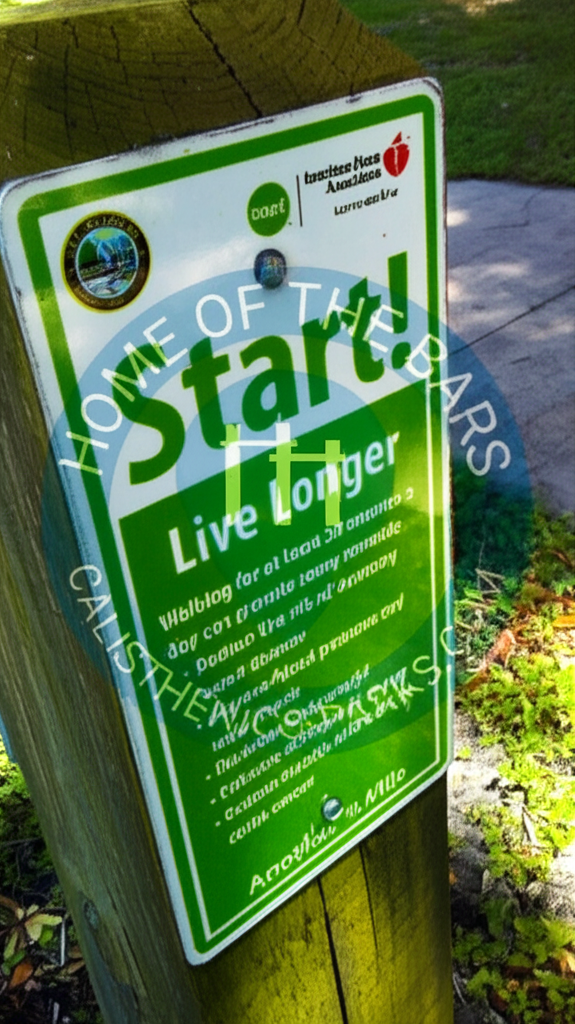 Calisthenics park in legacy park sidewalk, Ocala, Marion County, Florida, United States