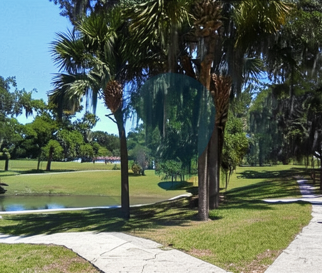 Calisthenics park in legacy park sidewalk, Ocala, Marion County, Florida, United States