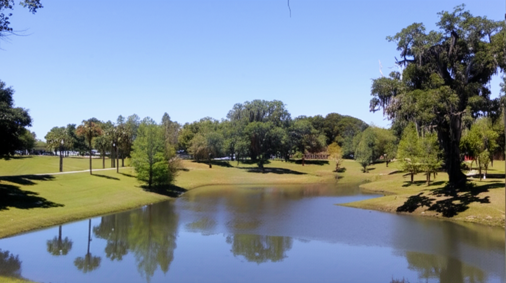 Calisthenics park in legacy park sidewalk, Ocala, Marion County, Florida, United States