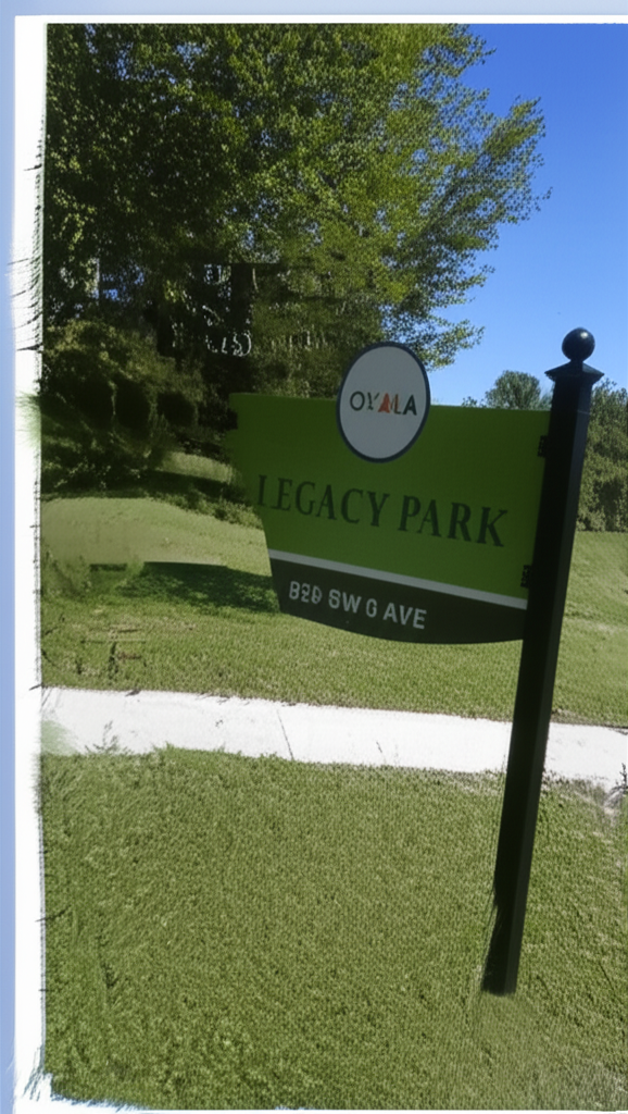 Calisthenics park in legacy park sidewalk, Ocala, Marion County, Florida, United States