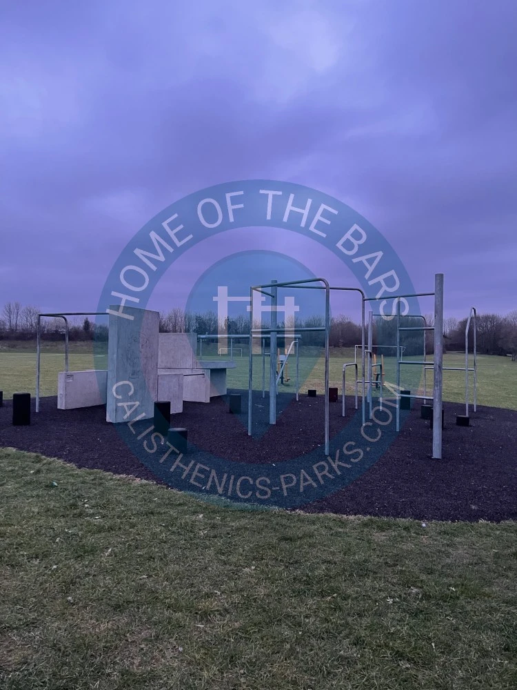Calisthenics park in War Memorial Park, Black Dam, Basingstoke, Basingstoke and Deane, Hampshire, England, RG21 3PG, United Kingdom