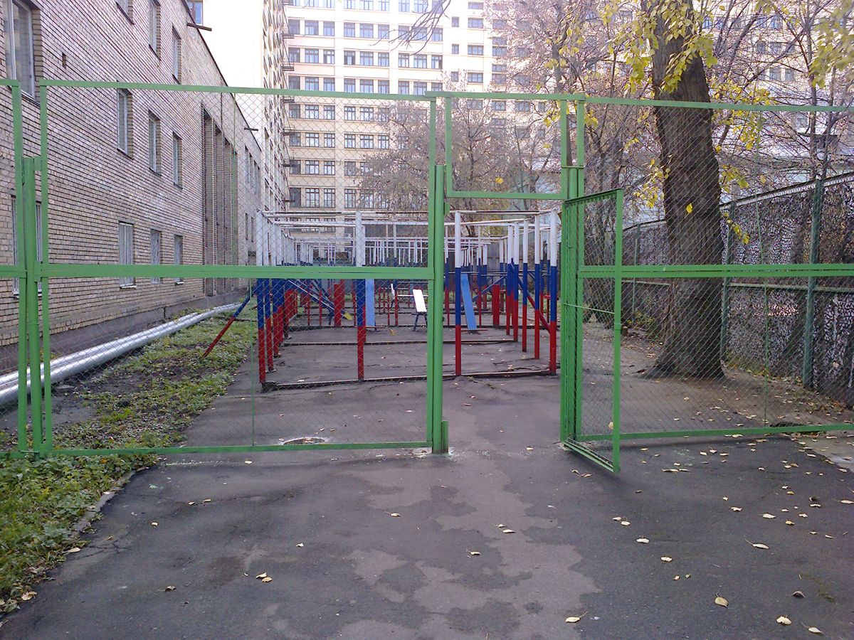 Calisthenics park in 14, улица Бурденко, Плющиха, район Хамовники, Москва, Центральный федеральный округ, 119121, Россия