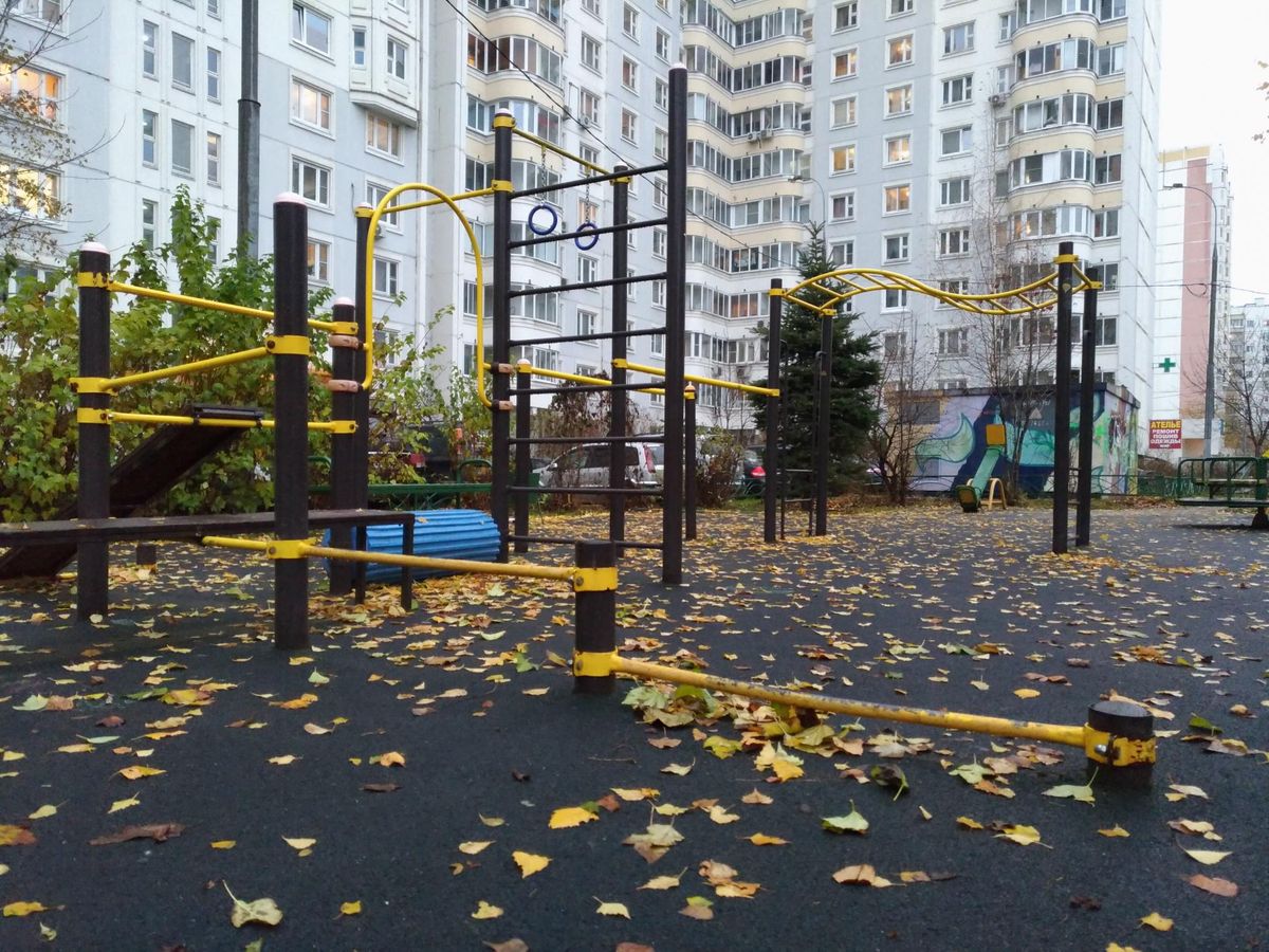 Calisthenics park in 40 к3, улица Адмирала Лазарева, Чернево, район Южное Бутово, Москва, Центральный федеральный округ, 117041, Россия