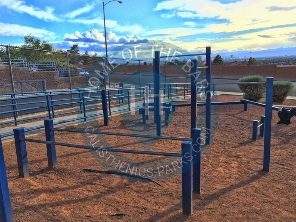 Calisthenics park in Mike O'Callaghan Middle School, Washington Avenue, Clark County, Nevada, 89110, United States