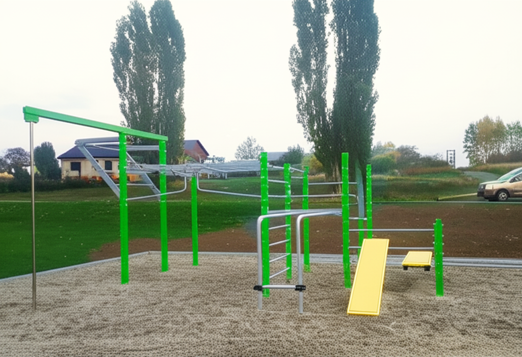 Calisthenics park in Workoutové hřiště, 43611, Radvanice u Lipníka nad Bečvou, Radvanice, okres Přerov, Olomoucký kraj, Střední Morava, 751 21, Česko